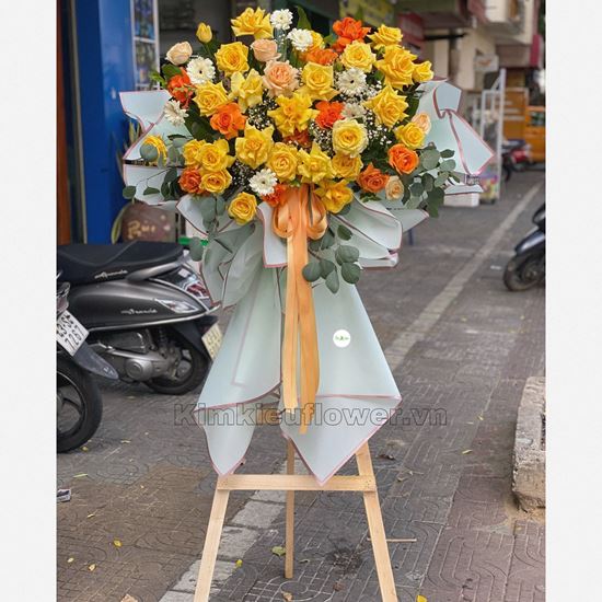 Kệ hoa hồng vàng, hồng cam - KH128