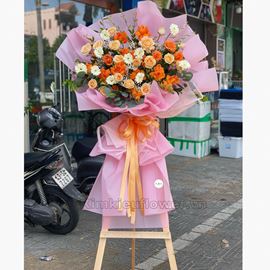 Kệ hoa hồng cam, đồng tiền - KH130