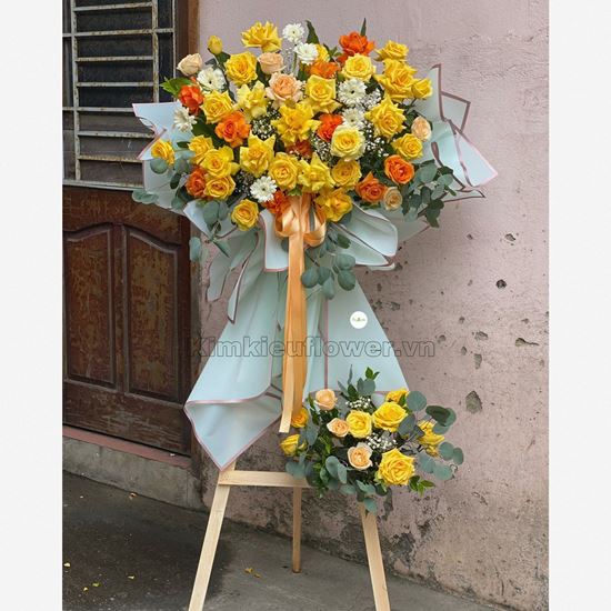 Kệ hoa hồng vàng, hồng cam - KH132