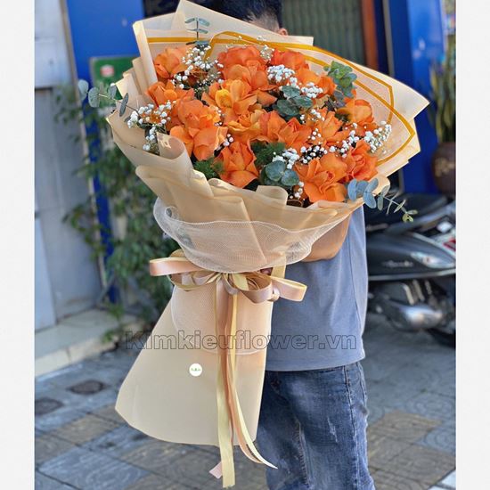 Bó hồng cam quốc vương - HB327