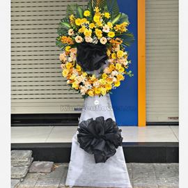 Vòng hoa viếng hoa hồng, lan vàng - KV116