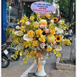 Bình hoa cúc mẫu đơn , lan vũ nữ - BI188