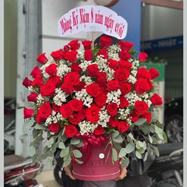 giỏ hoa hồng đỏ -HG355