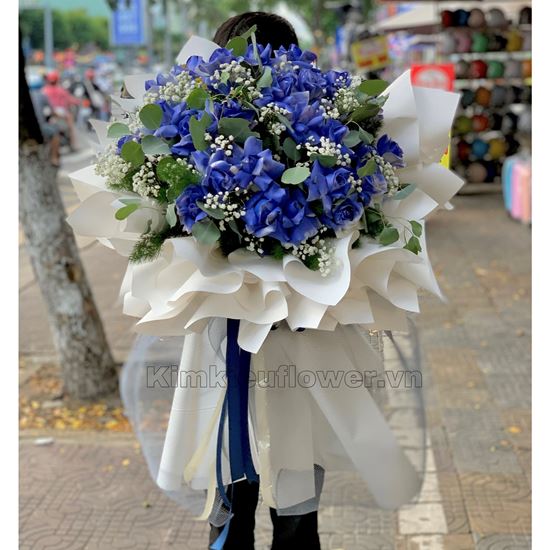 bó hoa hồng xanh - HB342