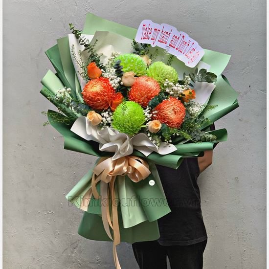 Bó hoa cúc mẫu đơn - HB346