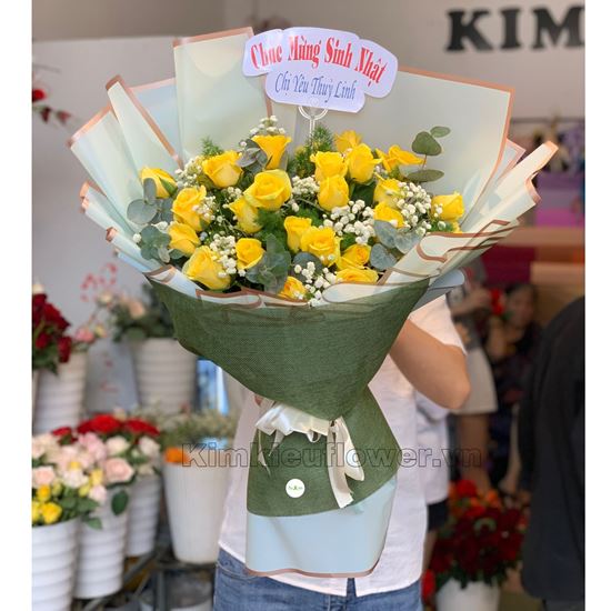 bó hoa hồng vàng - HB350