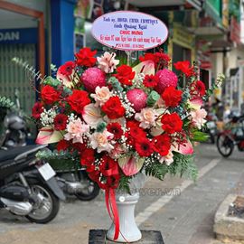 Bình hoa cúc mẫu đơn, hồng môn - BI189