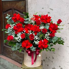 giỏ hoa hồng đỏ - HG371