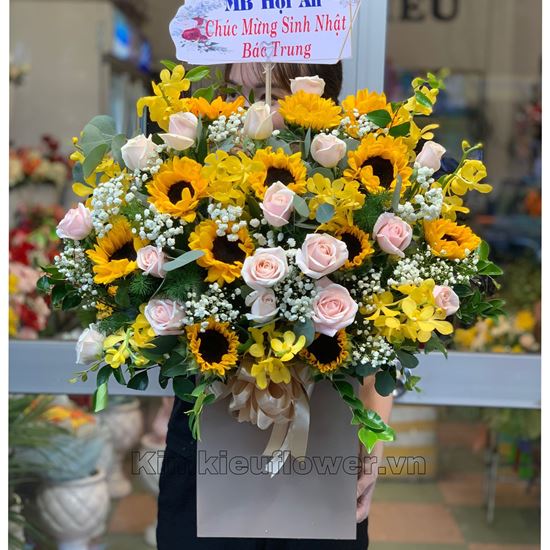 Giơ hoa hướng dương, lan vàng - HG374