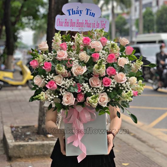 giỏ hoa hồng, mõm sói - HG376