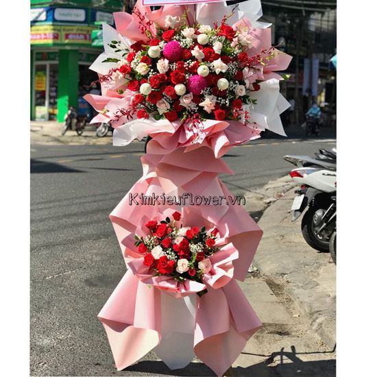 Kệ hoa cúc mẫu đơn, hoa hồng - KH142