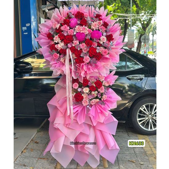 Picture of Kệ hoa chúc mừng tone hồng - KH633