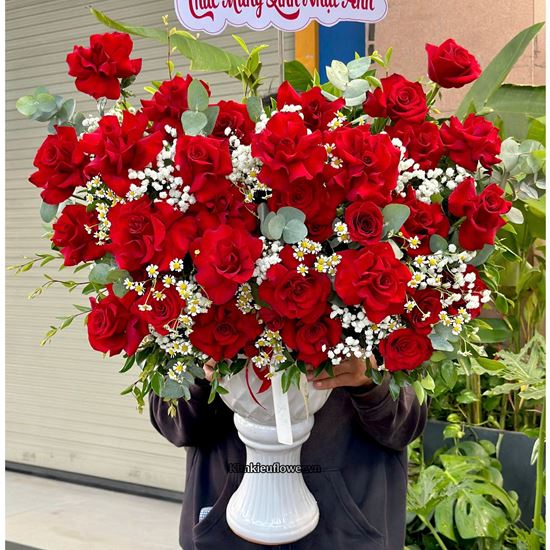 Picture of Bình hoa chúc mừng tone đỏ - BI388