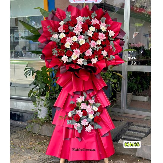 Picture of Kệ hoa chúc mừng tone đỏ - KH635