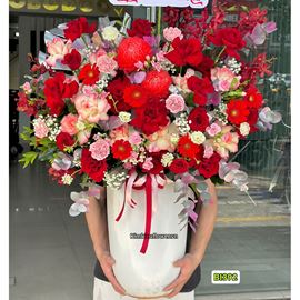 Picture of Bình hoa chúc mừng tone đỏ hồng - BI392