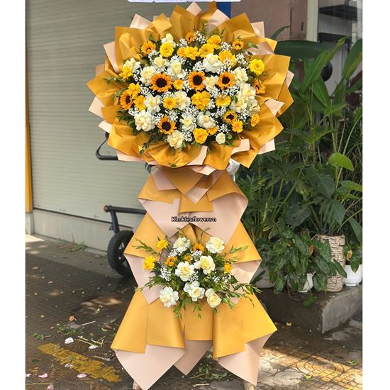 Picture of Kệ hoa chúc mừng tone vàng - KH491