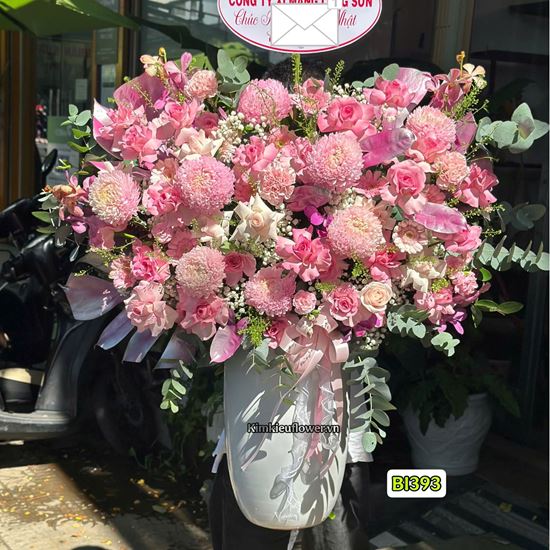 Picture of Bình hoa chúc mừng tone hồng - BI393