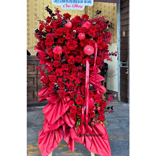 Picture of Kệ hoa chúc mừng tone đỏ - KH641