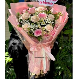 Picture of Bó hoa chúc mừng tone hồng - HB1185
