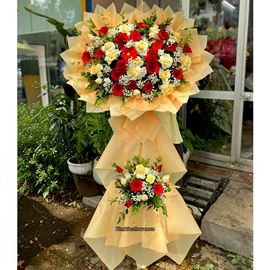 Picture of Kệ hoa chúc mừng tone đỏ vàng - KH643