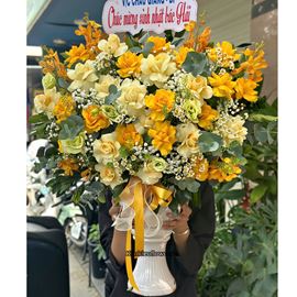 Picture of Bình hoa chúc mừng tone vàng -BI399