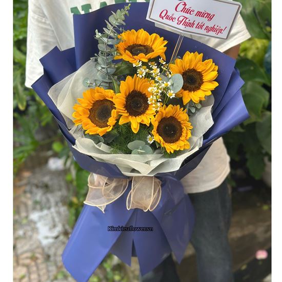 Picture of Bó hoa chúc mừng hướng dương tone vàng - HB1993