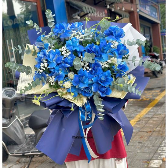 Picture of Bó hoa chúc mừng tone xanh dương - HB1994