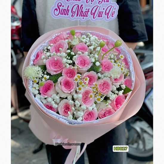 Picture of Bó hoa chúc mừng hồng lạc thần bó kiểu tròn - HQ13