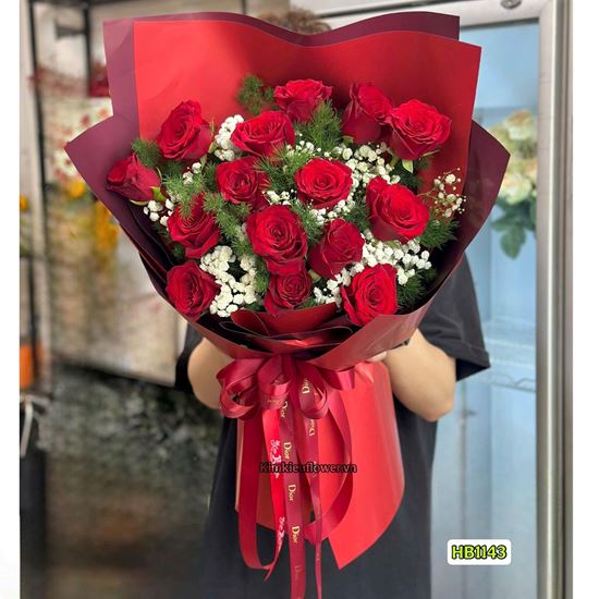 Picture of Bó hoa chúc mừng hồng đỏ mix baby - HQ14