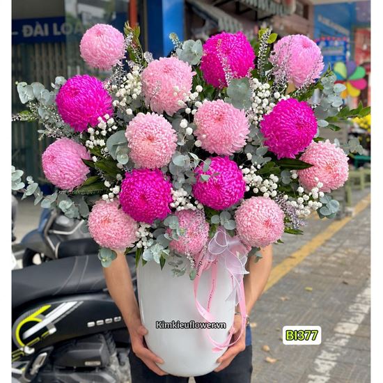 Picture of Bình hoa cúc mẫu đơn tone hồng - HQ98
