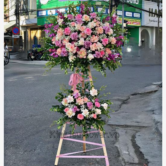 Kệ hoa hồng tím,  lan tím - KH144