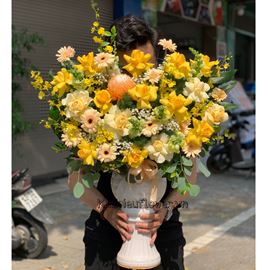 Bình hoa cúc mẫu đơn, mõm sói- BI223