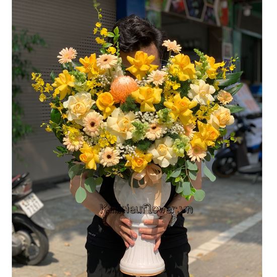 Bình hoa cúc mẫu đơn, mõm sói- BI223