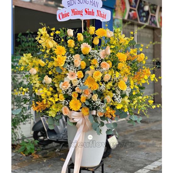 Bình hoa lan vũ nữ, hoa hồng - BI224