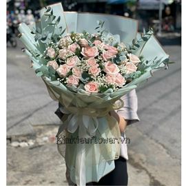 Bó hoa hồng kem - HB380