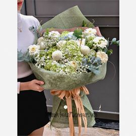 Bó hoa cẩm tú cầu, pingpong - HB381