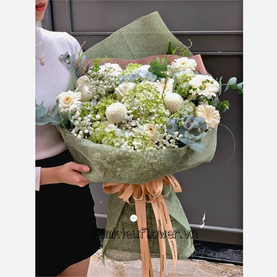 Bó hoa cẩm tú cầu, pingpong - HB381