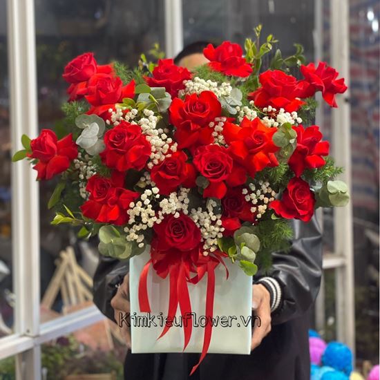 Giỏ hoa hồng đỏ - HG404