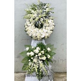 Vòng viếng hoa hồng, lan hồ điệp - KV130