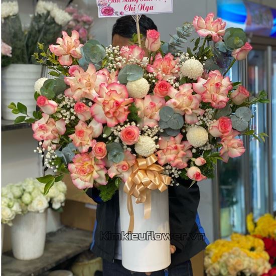 Bình hoa hồng hỷ trứng, cúc pingpong - BI233