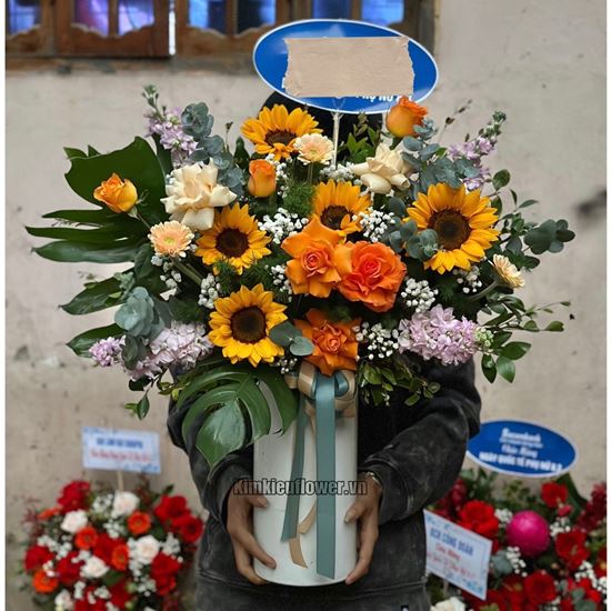 Bình hoa hướng dương, phi yến - BI234