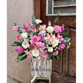 Giỏ hoa hồng, phi yến - HG547