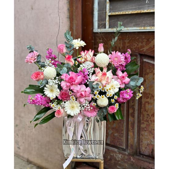 Giỏ hoa hồng, phi yến - HG547