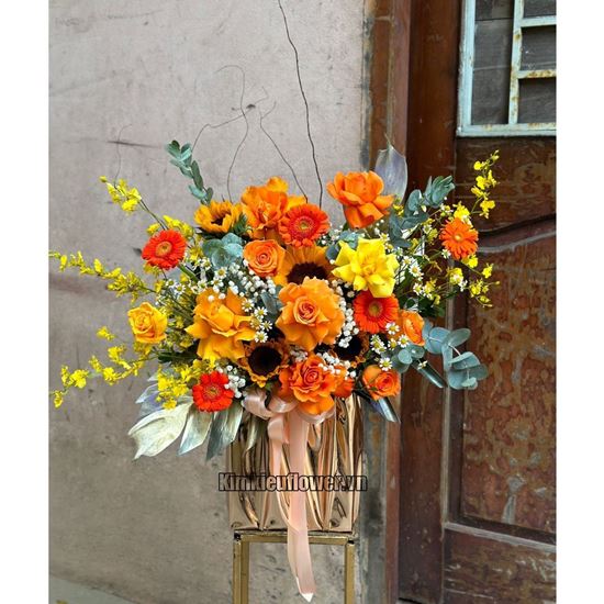 Giỏ hoa hướng dương, lan vũ nữ - HG549