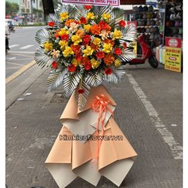 Kệ hoa hồng vàng, đồng tiền cam - KH158