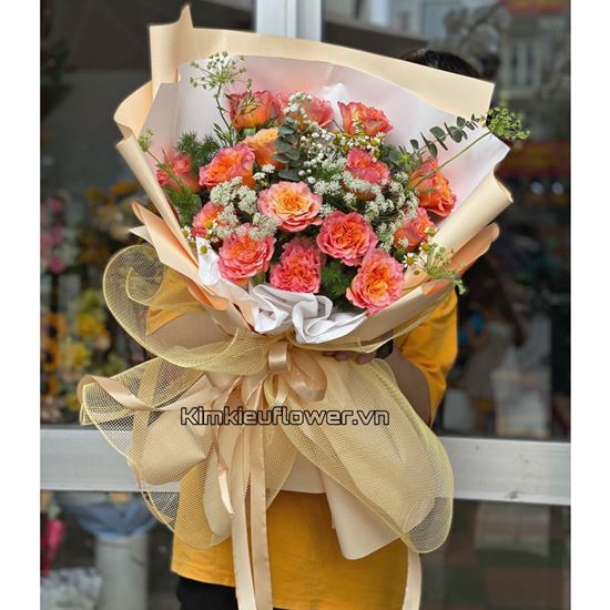 Bó hoa hồng cam spirit - HB427