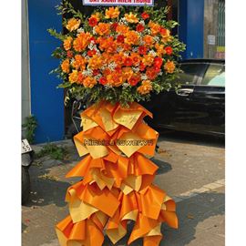 Kệ hoa hồng cam, đồng tiền nhí - KH161