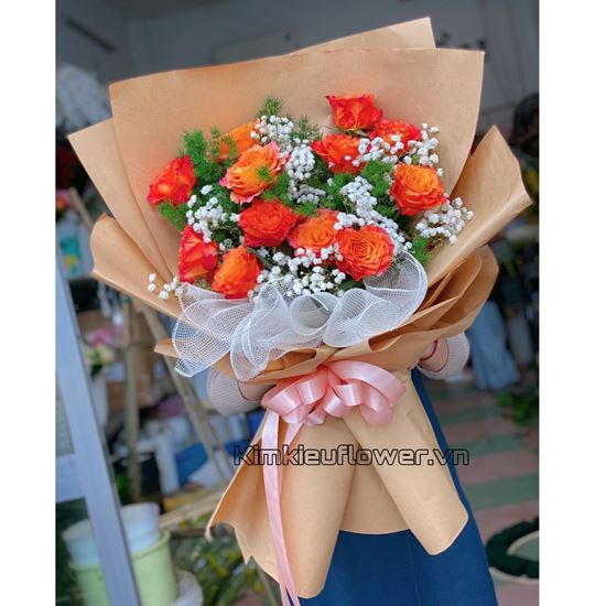 Bó hoa hồng cam spirit - HB434