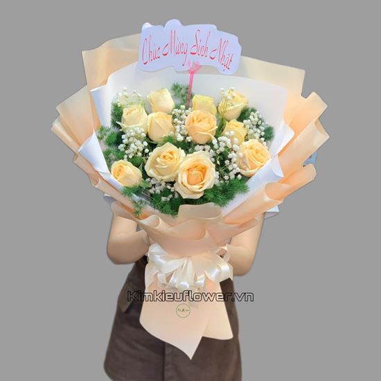 Bó hoa hồng màu trứng-HB97