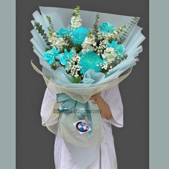 Bó hoa cúc mẫu đơn,phi yến - HB438